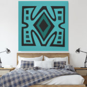 Abstract Afrikaans geometrisch tribaal patroon Canvas Afdruk (Insitu (Slaapkamer))