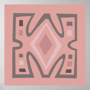 Abstract Afrikaans geometrisch tribaal patroon Poster