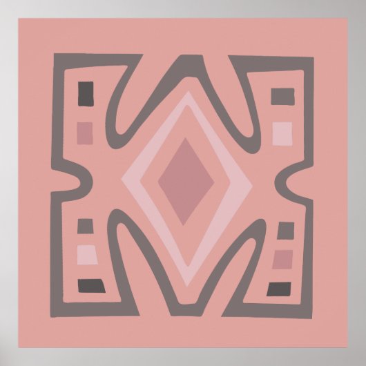 Abstract Afrikaans geometrisch tribaal patroon Poster (Voorkant)