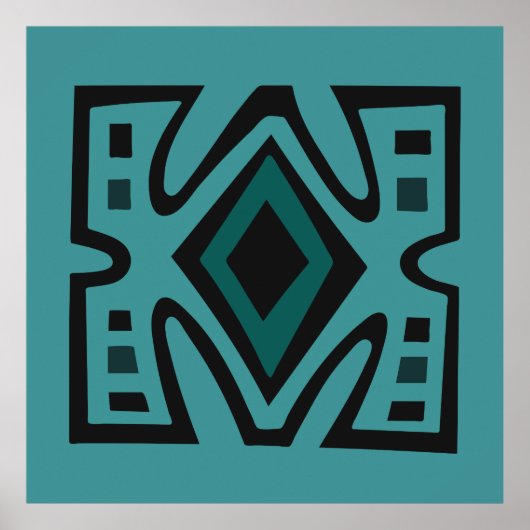 Abstract Afrikaans geometrisch tribaal patroon Poster (Voorkant)