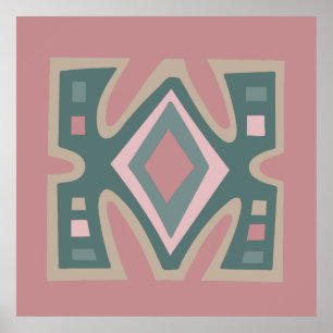 Abstract Afrikaans geometrisch tribaal patroon Poster