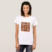 Abstract Afrikaans geometrisch tribaal patroon T-shirt (Voorkant volledig)
