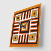 Abstract Afrikaans geometrisch tribaal patroon Vierkante Klok (Hoek)