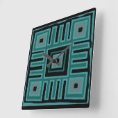 Abstract Afrikaans geometrisch tribaal patroon Vierkante Klok (Hoek)