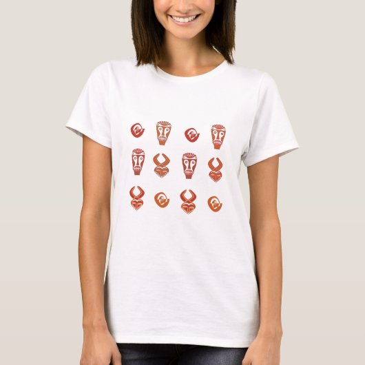 Abstract Afrikaans gezicht stamkunst T-shirt (Voorkant)