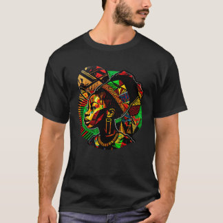 Abstract Afrikaans Kleding Melanin Queen Fun Afroc T-shirt