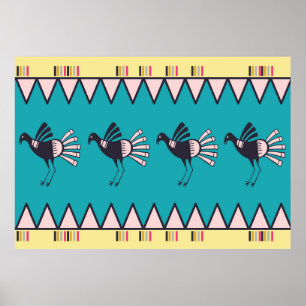 Abstract afrikaans kunststijlontwerp. Door de hand Poster