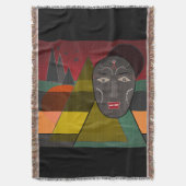 Abstract afrikaans masker in retro kleuren deken (Voorkant Verticaal)