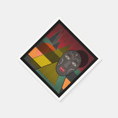 Abstract afrikaans masker in retro kleuren servet (Hoek)