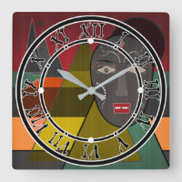 Abstract afrikaans masker in retro kleuren