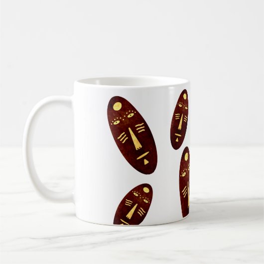 Abstract Afrikaans moderne inheemse kunst Koffiemok (Links)