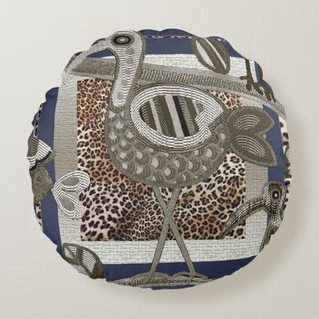 Abstract-Afrikaans Oerwoud Rond Kussen (Voorkant)