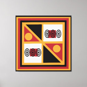 Abstract Afrikaans tribaal geometrisch patroon Canvas Afdruk