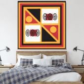 Abstract Afrikaans tribaal geometrisch patroon Canvas Afdruk (Insitu (Slaapkamer))