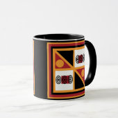 Abstract Afrikaans tribaal geometrisch patroon Mok (Voorkant rechts)