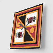 Abstract Afrikaans tribaal geometrisch patroon Vierkante Klok (Hoek)