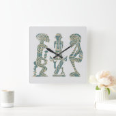 Abstract Afrikaans tribaal krijger ritueel Vierkante Klok (Huis)