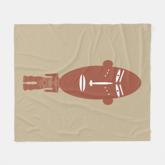 Abstract Afrikaans tribaal portret Fleece Deken (Voorkant (Horizontaal))