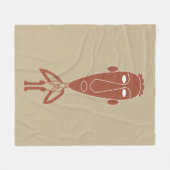 Abstract Afrikaans tribaal portret Fleece Deken (Voorkant (Horizontaal))