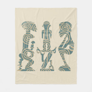 Abstract Afrikaans tribaal portret Fleece Deken