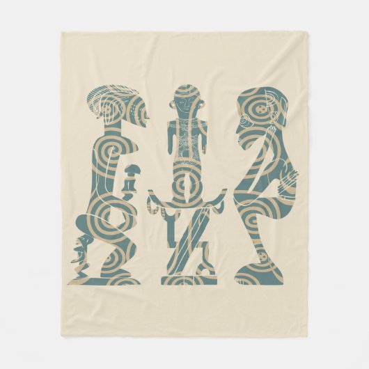 Abstract Afrikaans tribaal portret Fleece Deken (Voorkant)