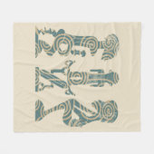 Abstract Afrikaans tribaal portret Fleece Deken (Voorkant (Horizontaal))