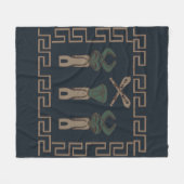 Abstract Afrikaans tribaal portret Fleece Deken (Voorkant (Horizontaal))