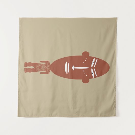 Abstract Afrikaans tribaal portret Wandkleed (Voorkant (horizontaal))