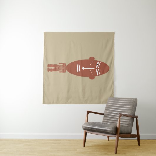 Abstract Afrikaans tribaal portret Wandkleed (In Situ (horizontaal))