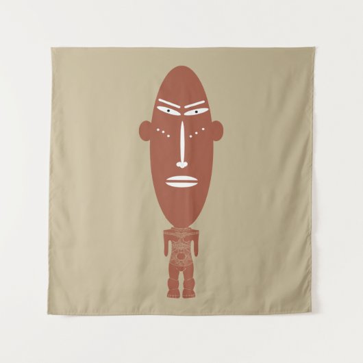 Abstract Afrikaans tribaal portret Wandkleed (Voorkant)