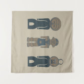 Abstract Afrikaans tribaal portret Wandkleed (Voorkant (horizontaal))