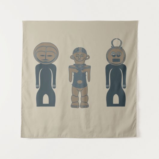 Abstract Afrikaans tribaal portret Wandkleed (Voorkant)