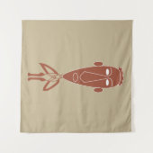 Abstract Afrikaans tribaal portret Wandkleed (Voorkant (horizontaal))