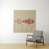 Abstract Afrikaans tribaal portret Wandkleed (In Situ (horizontaal))