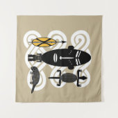 Abstract Afrikaans tribaal portret Wandkleed (Voorkant (horizontaal))