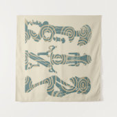 Abstract Afrikaans tribaal portret Wandkleed (Voorkant (horizontaal))