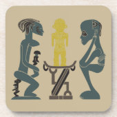 Abstract Afrikaans tribaal ritueel scene kunst Bier Onderzetter (Voorkant)