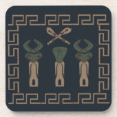 Abstract Afrikaans tribaal ritueel scene kunst Bier Onderzetter (Voorkant)