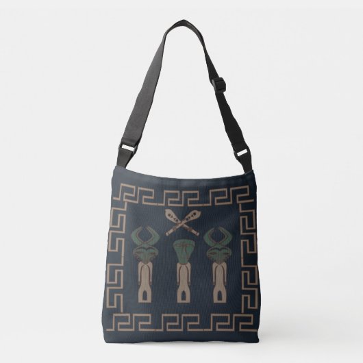 Abstract Afrikaans tribaal ritueel scene kunst Crossbody Tas (Voorkant)