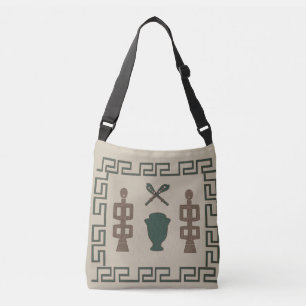 Abstract Afrikaans tribaal ritueel scene kunst Crossbody Tas