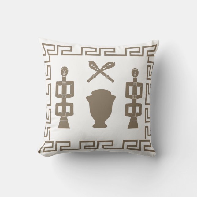 Abstract Afrikaans tribaal ritueel scene kunst Kussen (Voorkant)