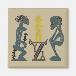 Abstract Afrikaans tribaal ritueel scene kunst Magneet