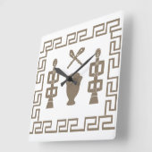 Abstract Afrikaans tribaal ritueel scene kunst Vierkante Klok (Hoek)