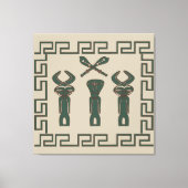 Abstract Afrikaans tribaal ritueel tafereel Canvas Afdruk (Voorkant)