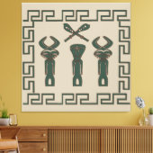 Abstract Afrikaans tribaal ritueel tafereel Canvas Afdruk (Insitu (Woonkamer))