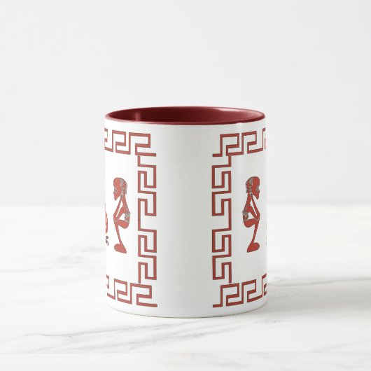 Abstract Afrikaans tribaal ritueel tafereel Mok (Midden)