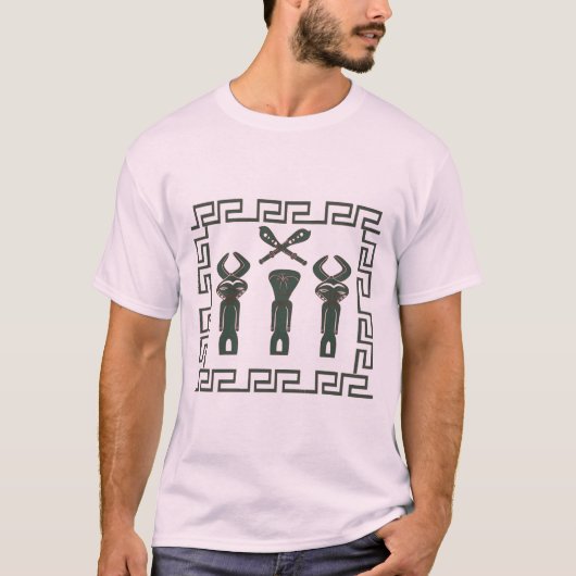 Abstract Afrikaans tribaal ritueel tafereel T-shirt (Voorkant)