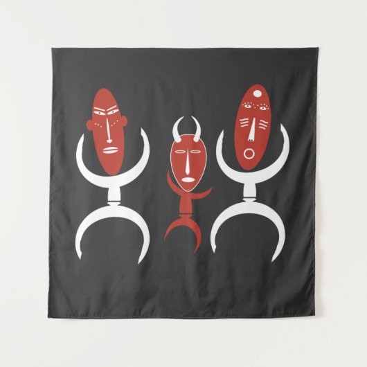 Abstract Afrikaans tribal dansen mensen Wandkleed (Voorkant)