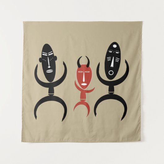 Abstract Afrikaans tribal dansen mensen Wandkleed (Voorkant)