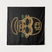 Abstract Afrikaans tribal masker tekening Wandkleed (Voorkant (horizontaal))